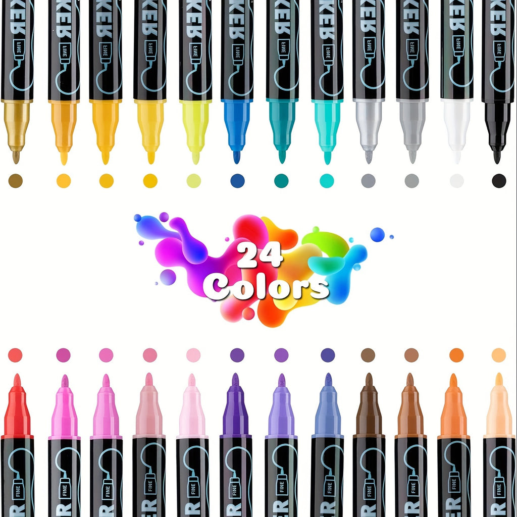 36 Colors Dual Tip Acrylic Pens Markers, Double Tip Premium Acrylic Markers, Acrylic Markers for Wood, Rock Painting, Glass, Canvas, Stone, DIY Crafts Making Art Supplies by LSDLBoutique.ch