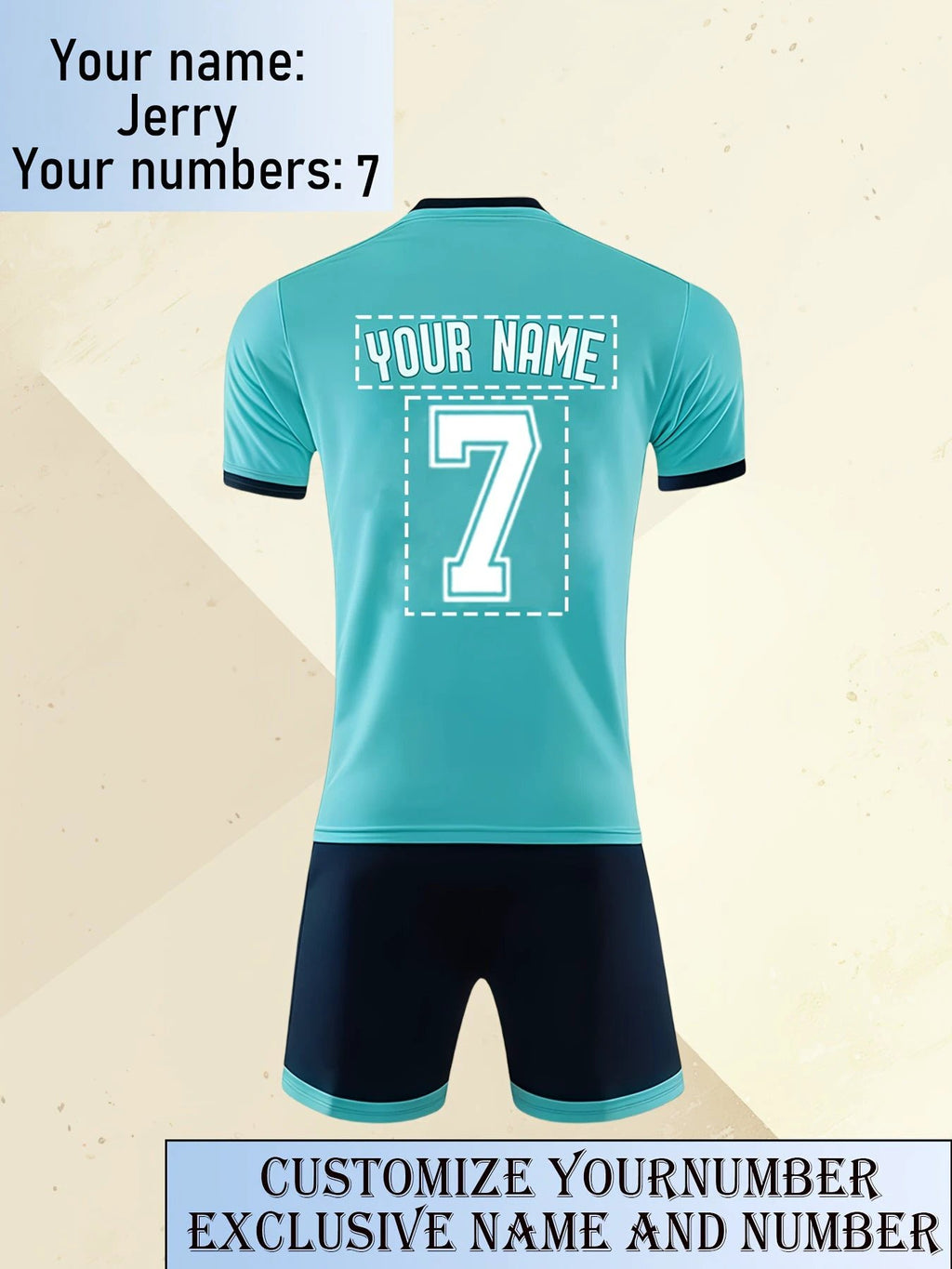 Schnelltrocknendes Fußballtrikot mit Nummern und Namen