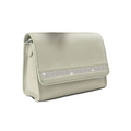 Small leather handbag, crystals – beige