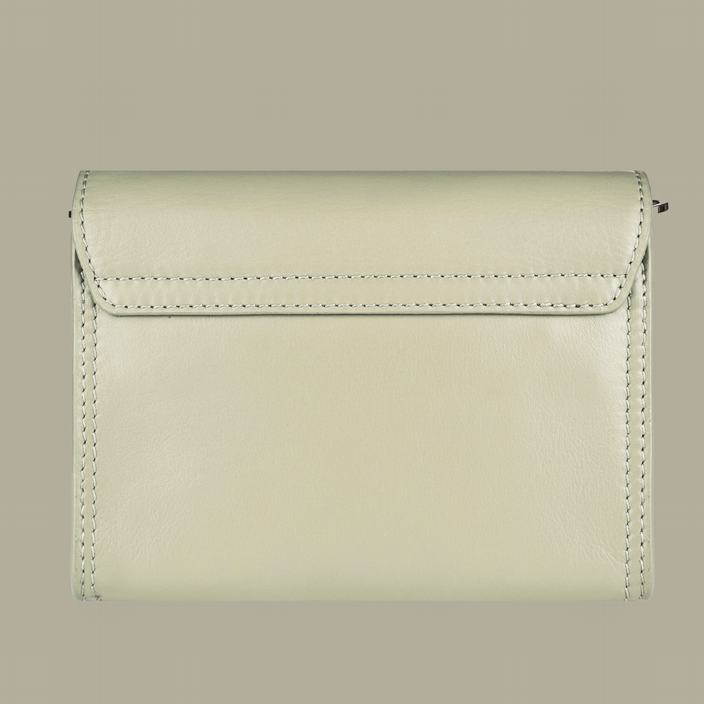 Small leather handbag, crystals – beige