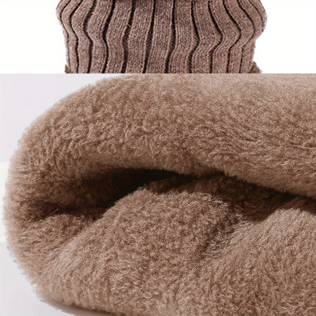 Ensemble Hiver Homme 3 Pièces Bonnet Écharpe Gants Tactiles Mélange Laine Acrylique Confortable Compatible Écran Tactile by LSDLBoutique.ch