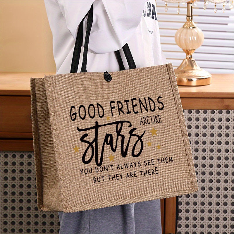 ChicSack – Sac Cabas en Toile de Jute avec Imprimé Élégant by LSDLBoutique.ch