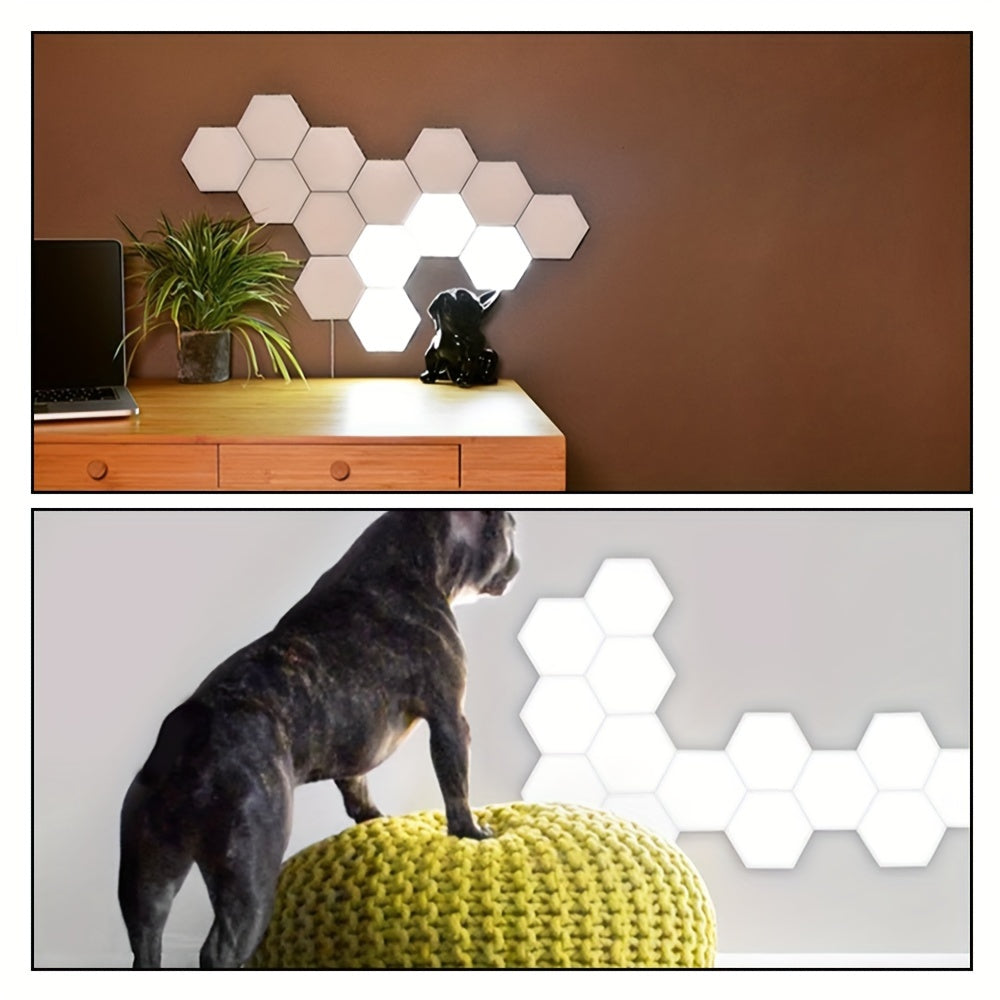 Kit 6 Lampes LED Murales Hexagonales – Tactiles & Modulables by LSDLBoutique.ch