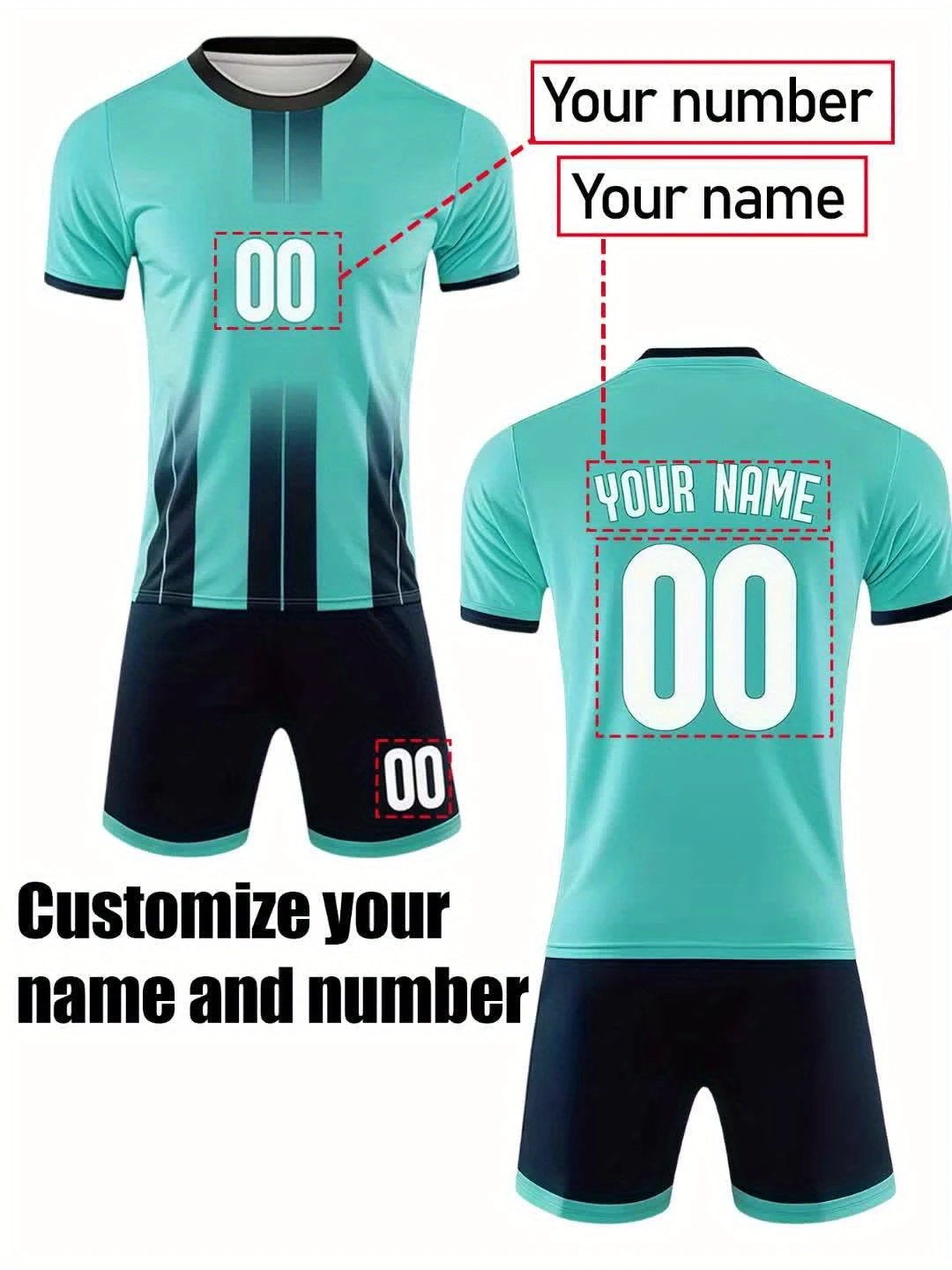 Schnelltrocknendes Fußballtrikot mit Nummern und Namen