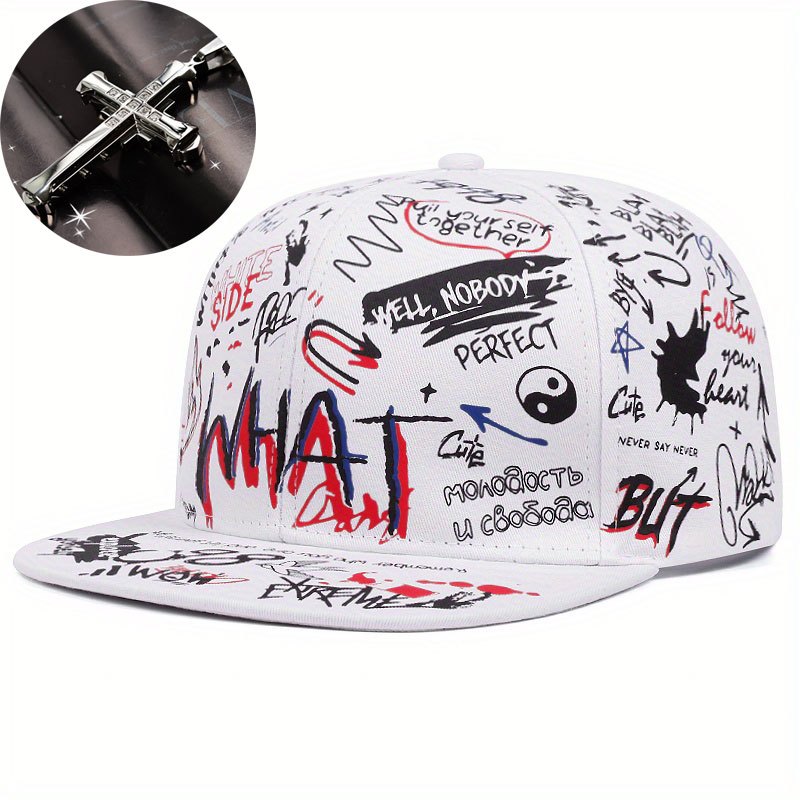 Ensemble Streetwear Deux Pièces Casquette Hip Hop Avec Broderie Soignée Et Collier Décoratif Pour Look Urbain Moderne by LSDLBoutique.ch