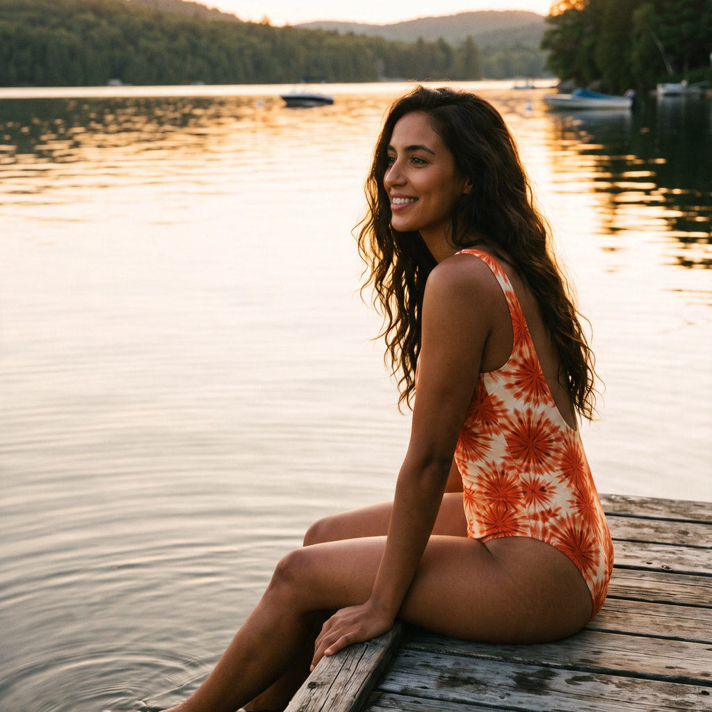 Maillot de bain une pièce sport dos nu – Brume