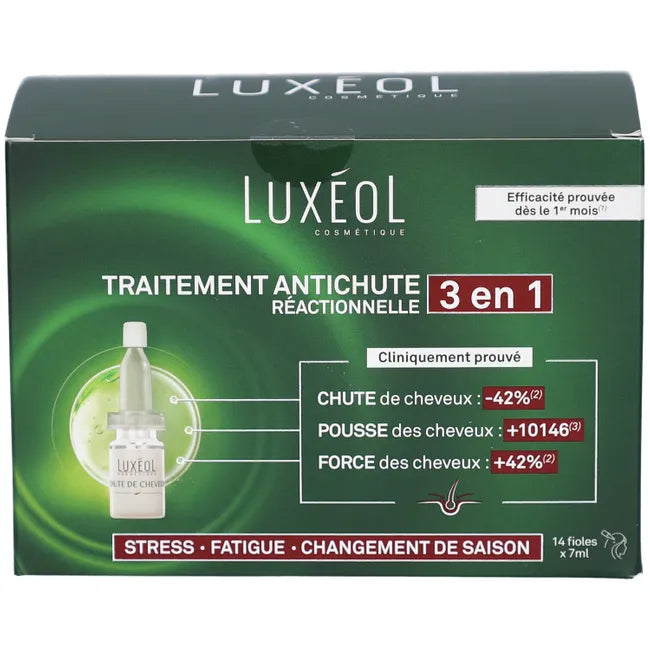 Soin capillaire anti-chute réactionnel en fioles – Luxéol Chute de cheveux réactionnelle 3en1