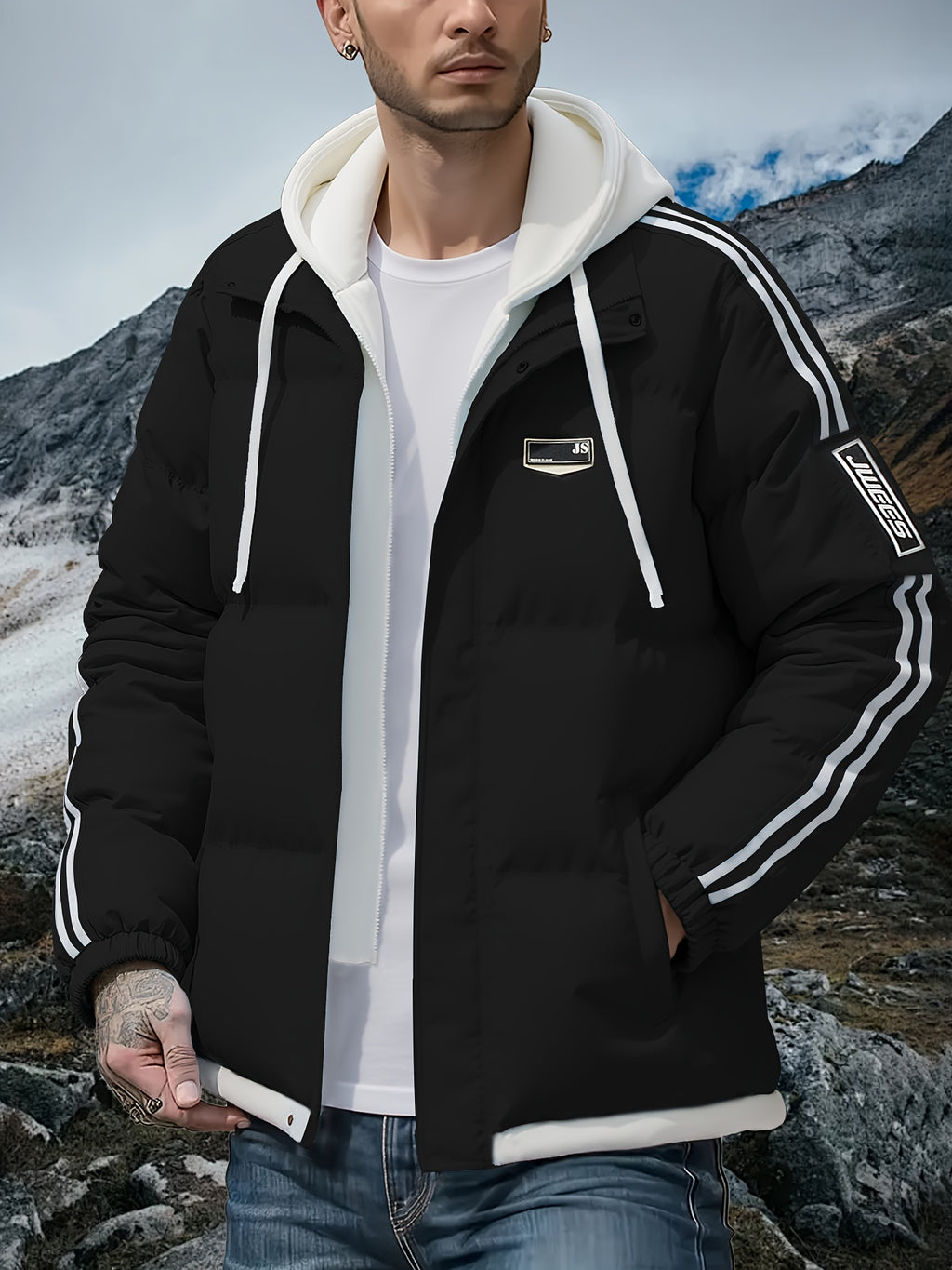 Manteau D’Hiver Capuche Pour Homme Fermeture Éclair Ultra Chaud Et Confortable Polyvalent by LSDLBoutique.ch