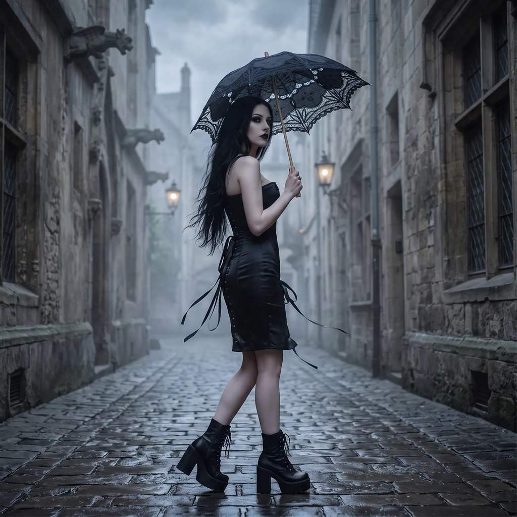Überbrustkorset aus Satin mit Schnürung im Gothic-Stil – Große Größen