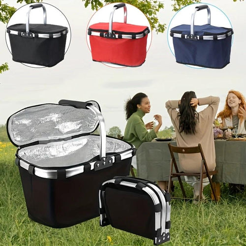 Faltbarer Isolierkorb mit Reißverschlussdeckel, Oxford-Aluminium