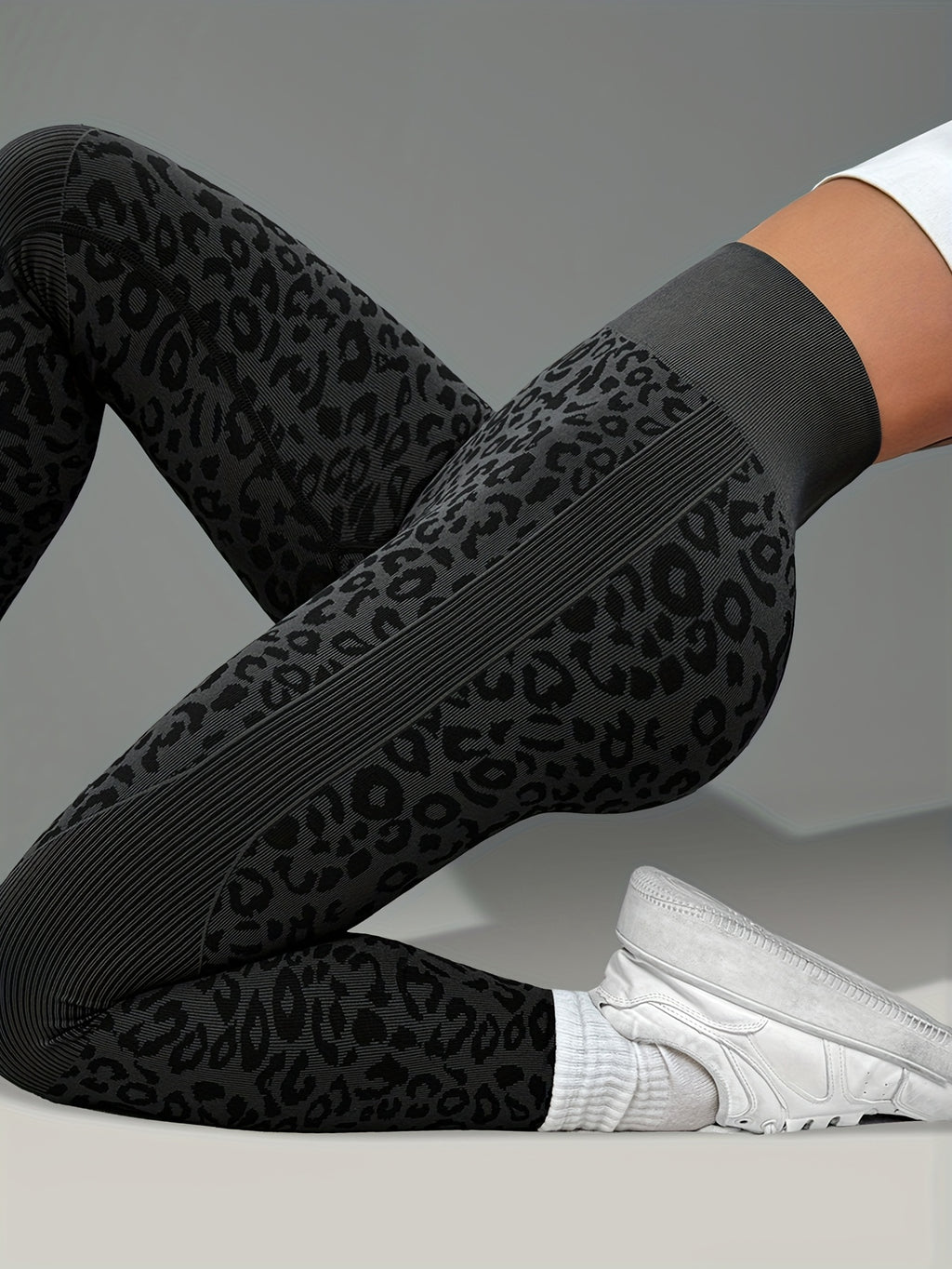 Lot de 2 Leggings Femme Taille Haute Imprimé Léopard Gainant Tissu Respirant et Opaque pour Yoga Fitness by LSDLBoutique.ch