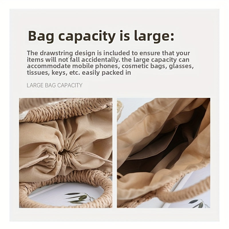 Trendy Mini Straw Crossbody Bag with Decorative Tassel, Handwoven Hollow Design for Summer Wear, Detachable Shoulder Strap, Lined for Easy Practicality, SendpiSTIL by LSDLBoutique.ch