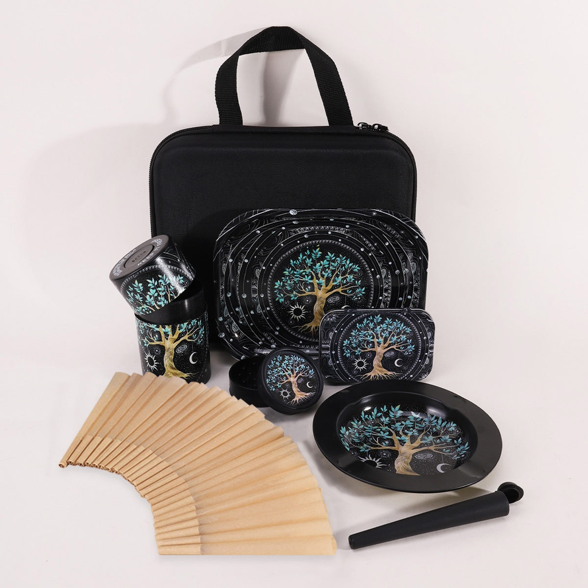 Coffret Fumeur 31pcs : Cones, Grinder, Cendrier, Boîte Métal, Accessoires by LSDLBoutique.ch