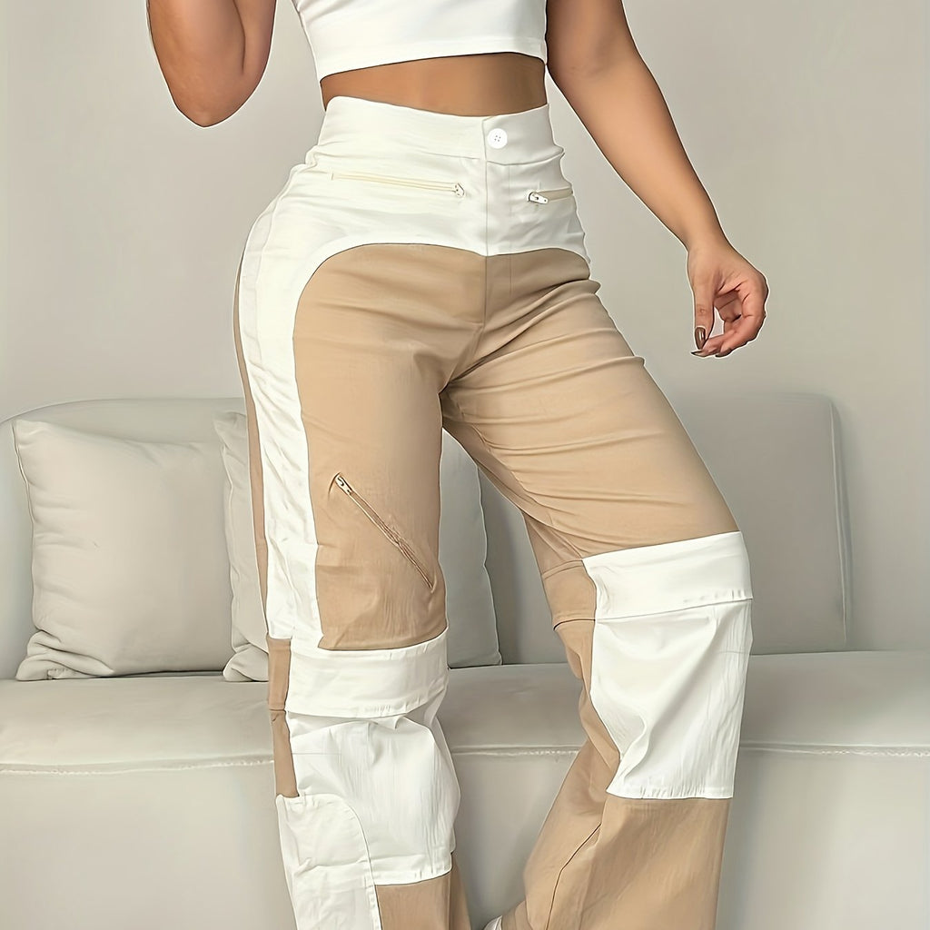 UrbanEase – Pantalon Cargo Femme Vintage à Blocs de Couleur by LSDLBoutique.ch