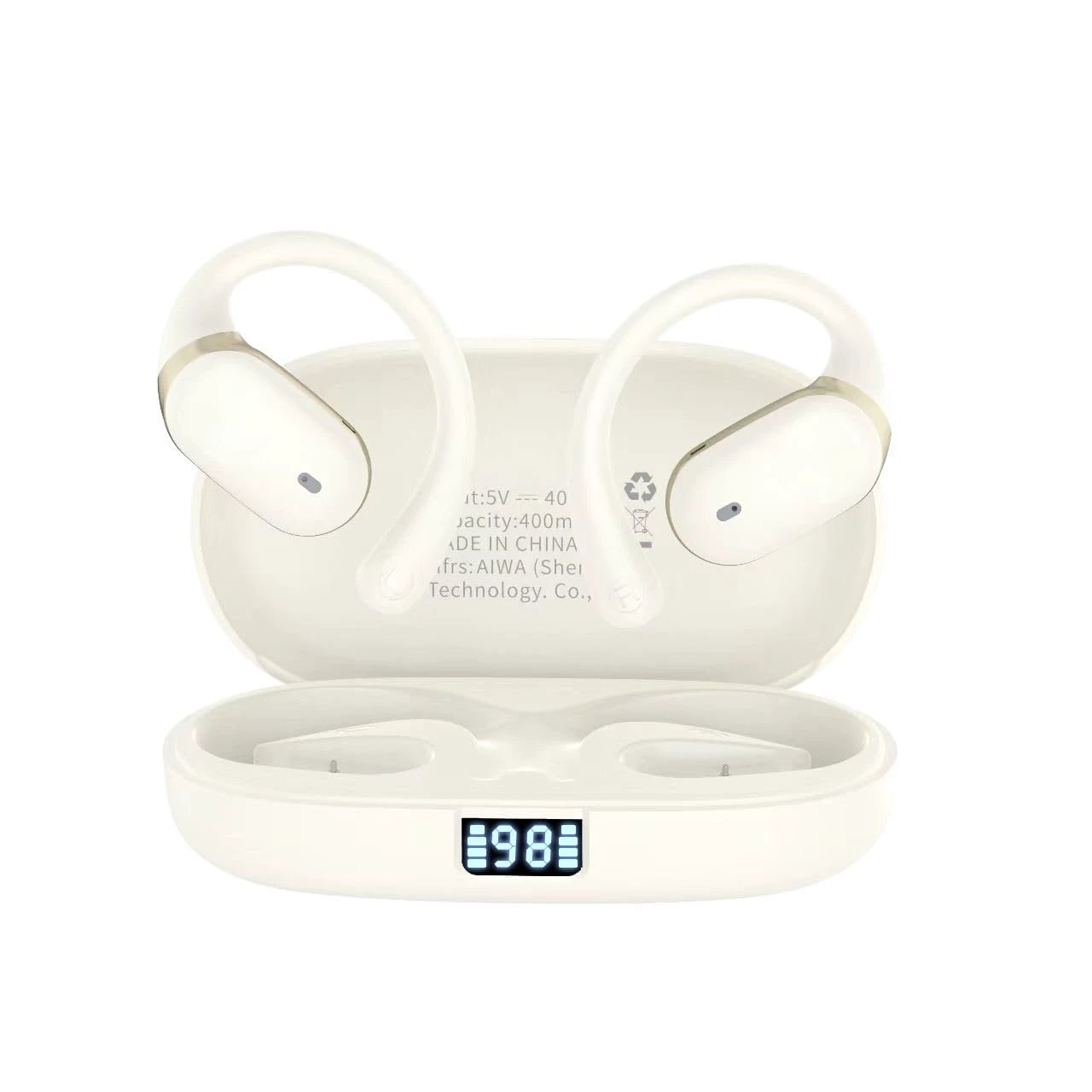 Open Ear Wireless Bluetooth Headphones, Open Ear Bluetooth Earbuds with Clip for Sports with Noise Reduction ENC, IPX7 Waterproof, 40 Hours Battery Life, Clear Calls, Comfortable, Bluetooth 5.3 (Black)