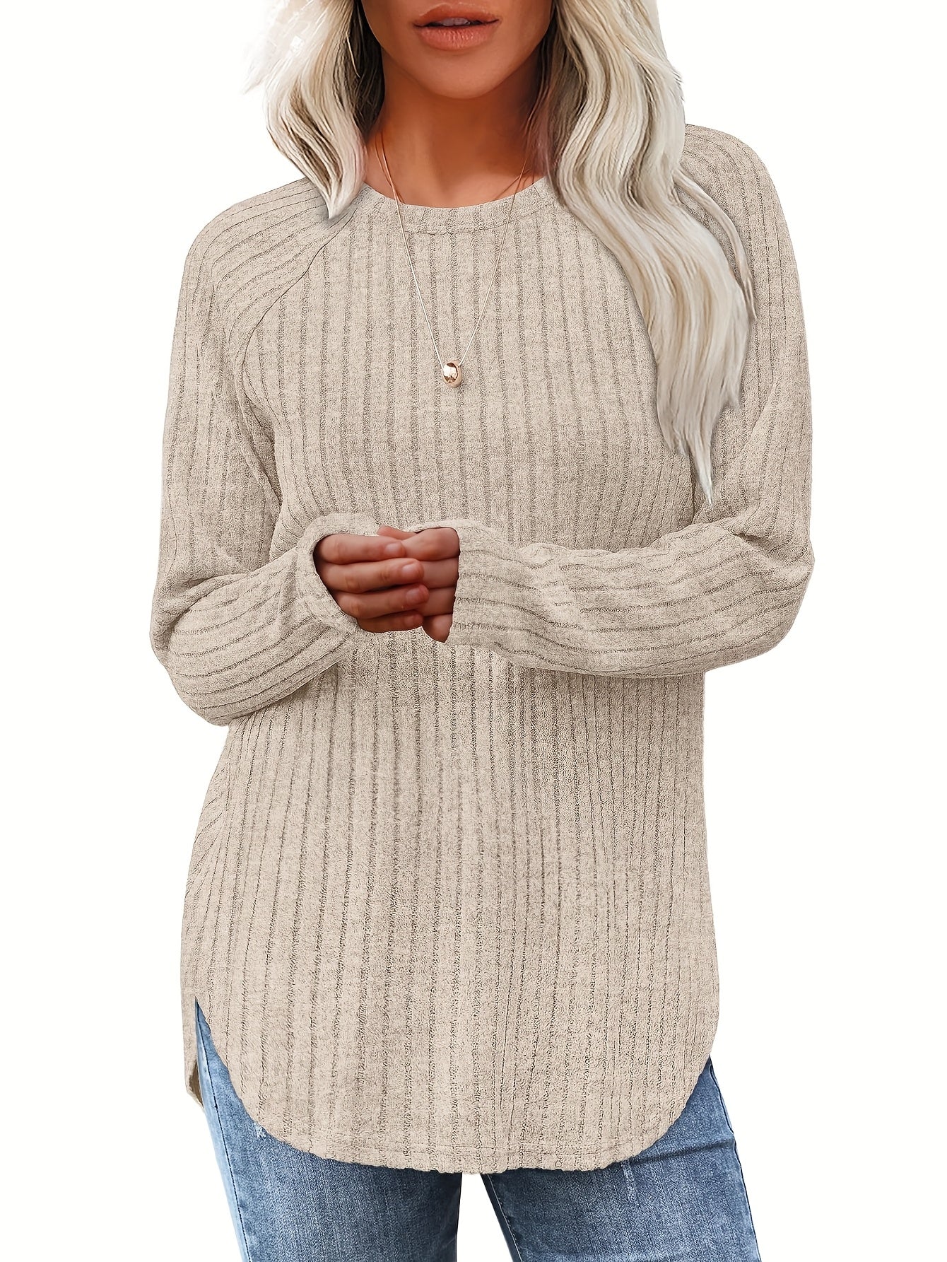 Lot De 3 Pulls Femme Élégants Col Rond Manches Longues Doux Et Légers Minimalistes Pour Le Quotidien by LSDLBoutique.ch