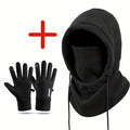 Set Hiver 2 Pièces Cagoule Et Gants Épais Unisexe Noir Pour Sports De Plein Air Et Trajets Quotidiens Chaud Léger by LSDLBoutique.ch