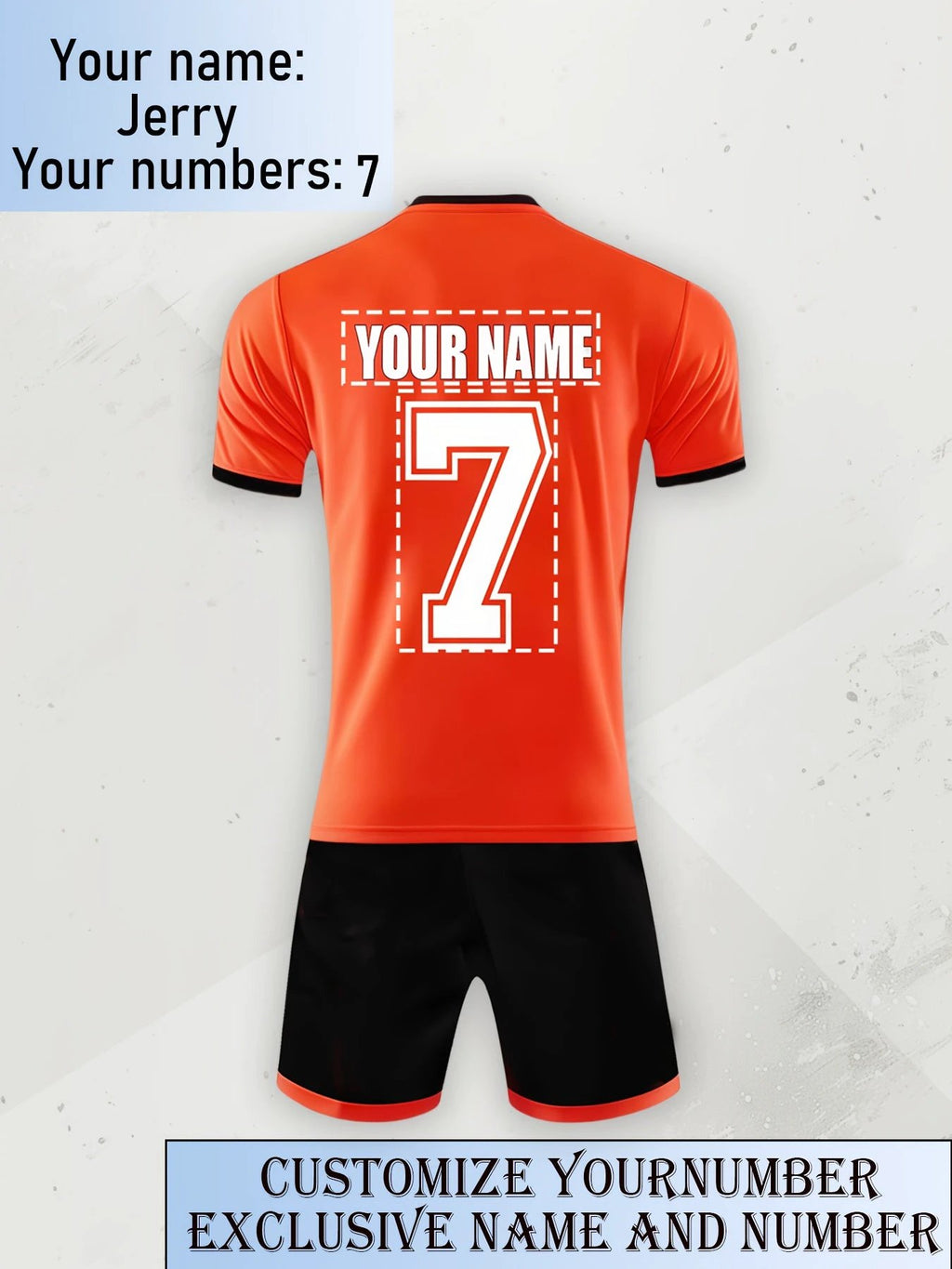 Schnelltrocknendes Fußballtrikot mit Nummern und Namen