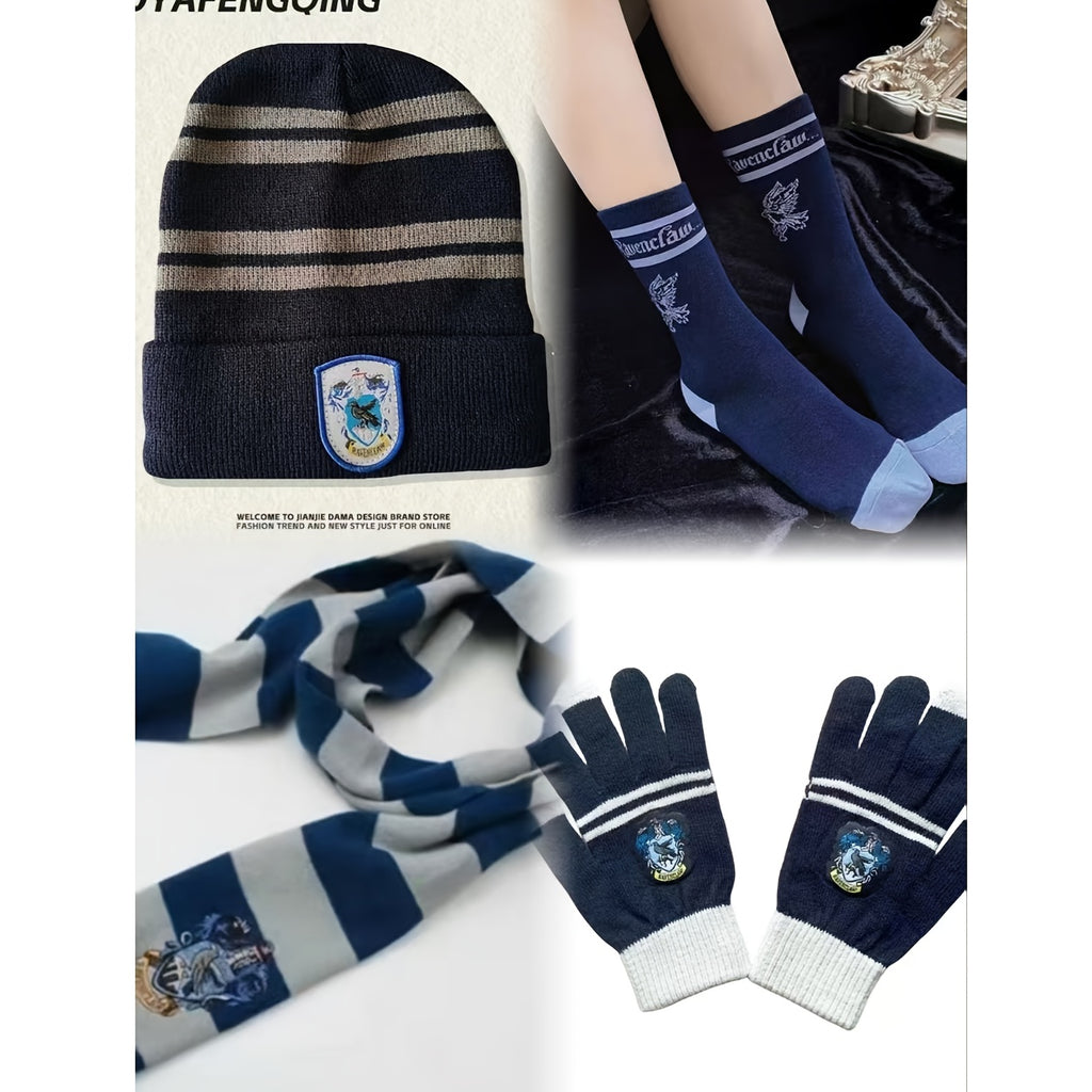 Ensemble Harry Potter 4 Pièces Écharpe Gants Chaussettes Bonnet Officiel Warner Bros Pour Fans by LSDLBoutique.ch