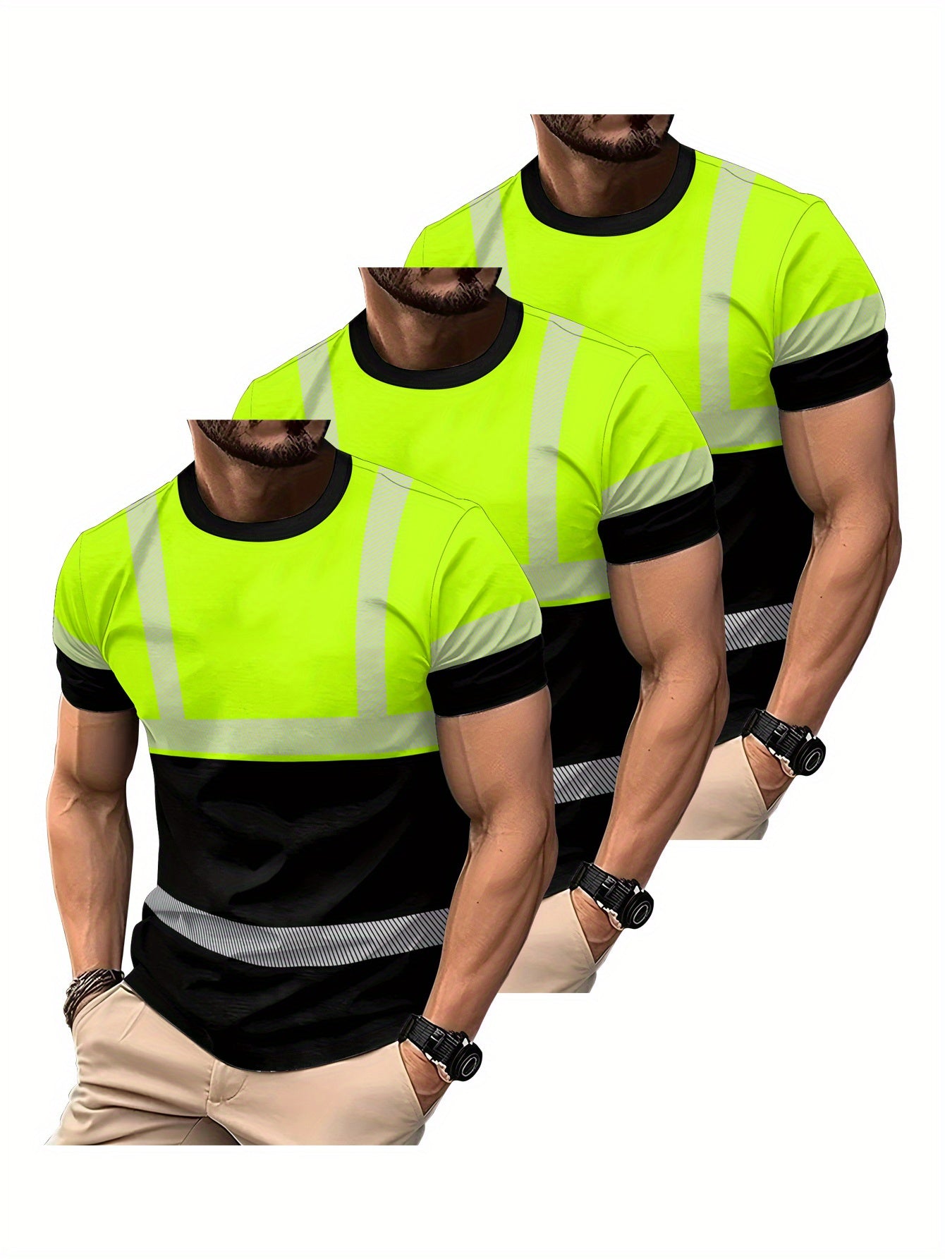 WorkPro – Lot de 3 T-Shirts de Travail Homme Respirants, Manches Courtes by LSDLBoutique.ch