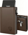 TENBST Men's Leather Wallet, RFID Blocking Card Holder, 8 Credit Card Holders, Credit Card Holder with Banknote Compartment and Coin Pocket – Gift Box