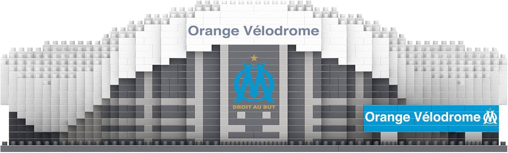 FOCO Offizielles Lizenzprodukt Olympique de Marseille Orange Vélodrome BRXLZ-Steine 3D-Fußballstadion BAU-Set