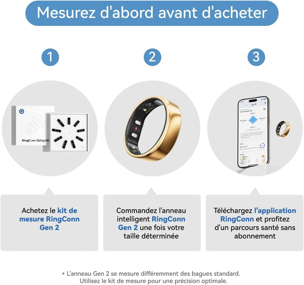 RingConn Gen 2 Smart Ring, World's First with OSA Monitoring, No App Subscription, 12 Days Battery, Stress/Heart Rate/Female Health Tracker, Android Compatible