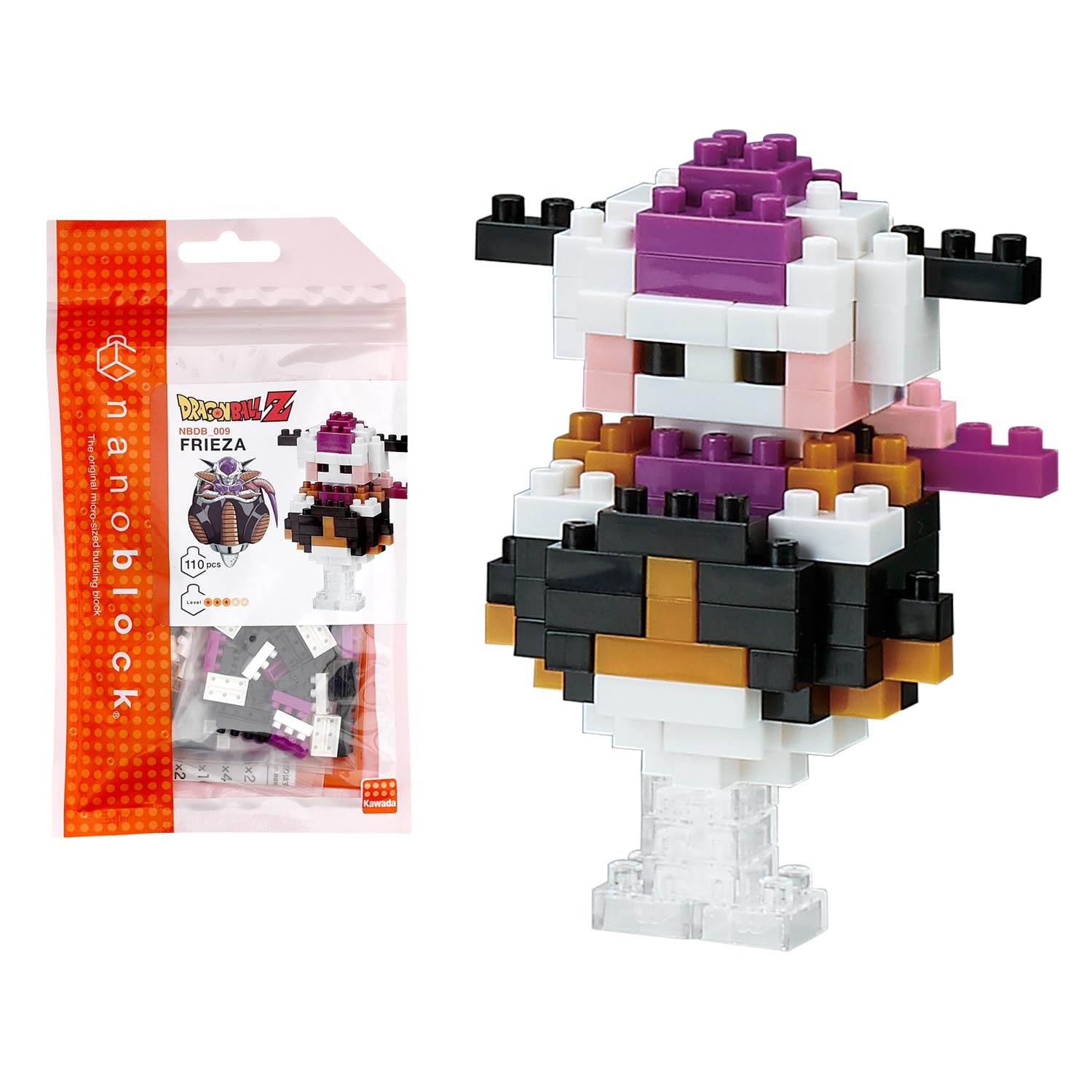 NANOBLOCKS Bandai - Nanoblock - Vegeta - Dragon Ball Z - Mini figurine en briques - Jeu de construction - Kit construction figurine manga Vegeta pixel - NBDB004