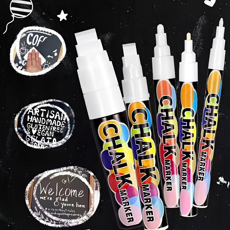 Lot de 5 Marqueurs Blancs à Encre Effaçable – Pour Verre, Tableau, Miroir – Pointes Précises & Lavables à l’Eau by LSDLBoutique.ch