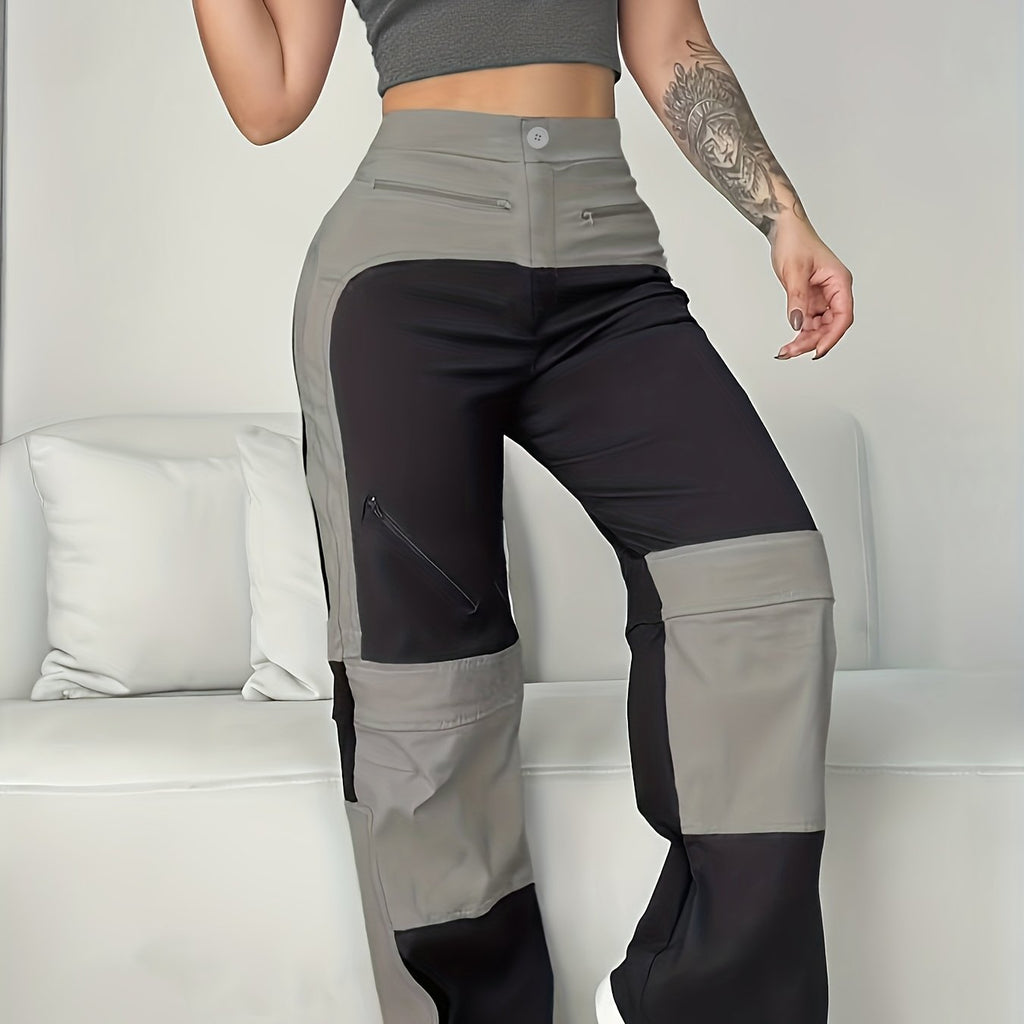 UrbanEase – Pantalon Cargo Femme Vintage à Blocs de Couleur by LSDLBoutique.ch