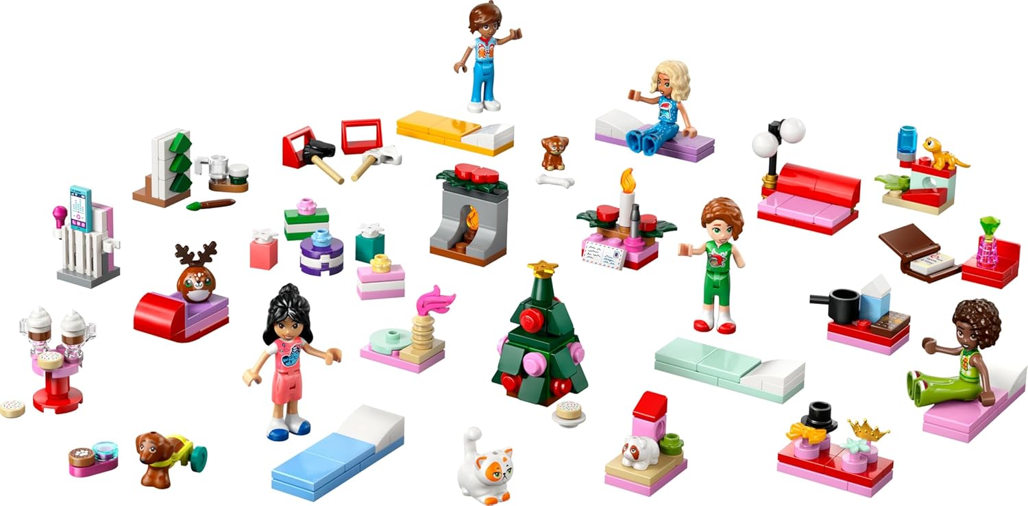 LEGO Friends Le Calendrier de l’Avent 2025 - Jouets pour Fille dès 6 Ans - Compte à Rebours Avant Noël avec 24 Surprises Dont 5 Mini-Poupées, 5 Figurines d'animaux & Accessoires Adorables 42668