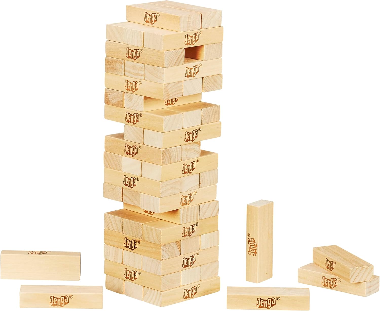 Hasbro Gaming Jenga, Jeu de société en Bois, Jeu de Voyage pour Enfant et familles, Version française, Idées Cadeaux d'anniversaire, À partir de 6 Ans