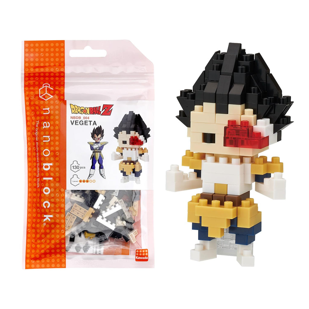 NANOBLOCKS Bandai - Nanoblock - Vegeta - Dragon Ball Z - Mini figurine en briques - Jeu de construction - Kit construction figurine manga Vegeta pixel - NBDB004