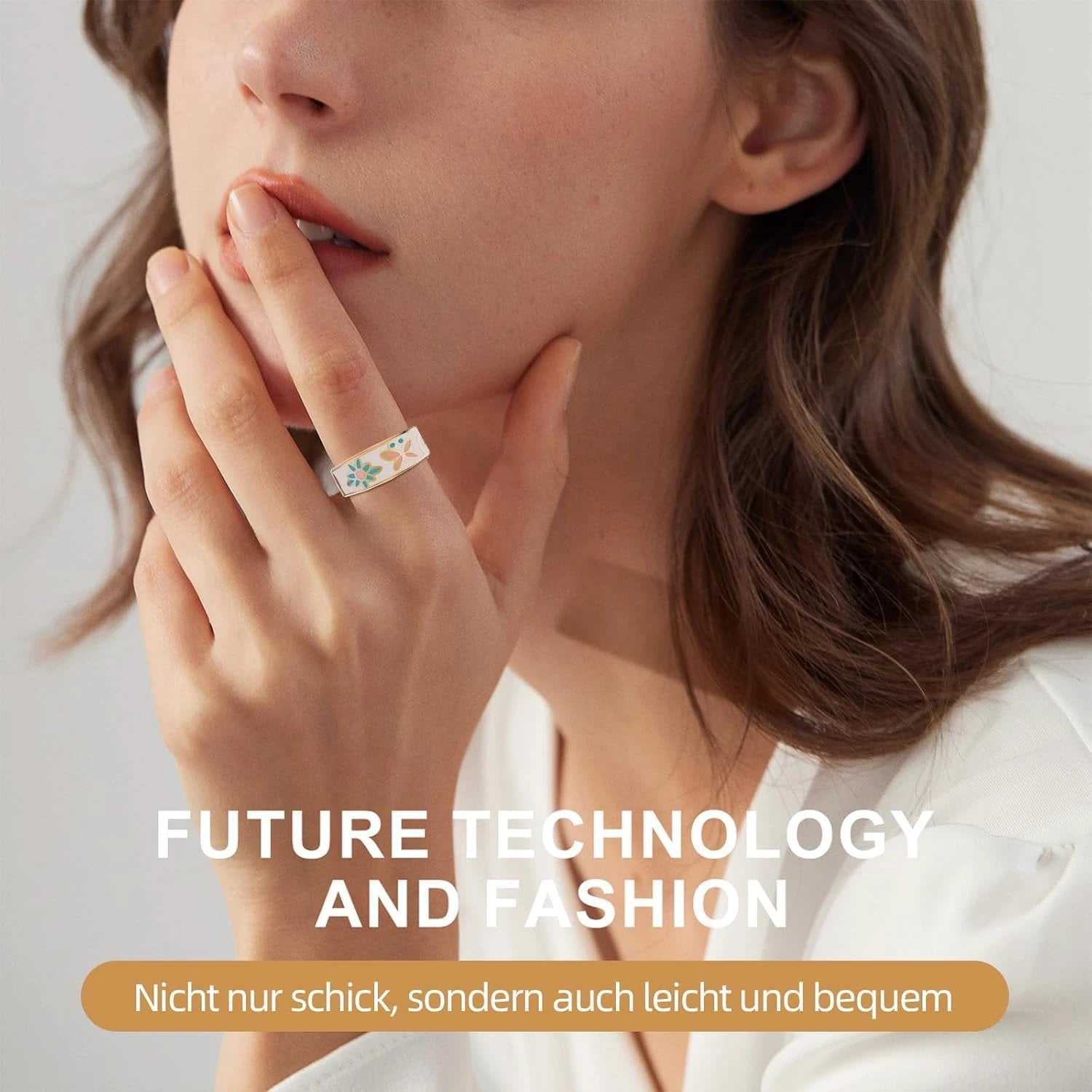 Vintage Smart Ring with Heart Rate and Sleep Monitoring, Fitness Tracker, Smart Ring Step Counter, IP68 Waterproof, 7 Day Battery, Magnetic Charging (7)