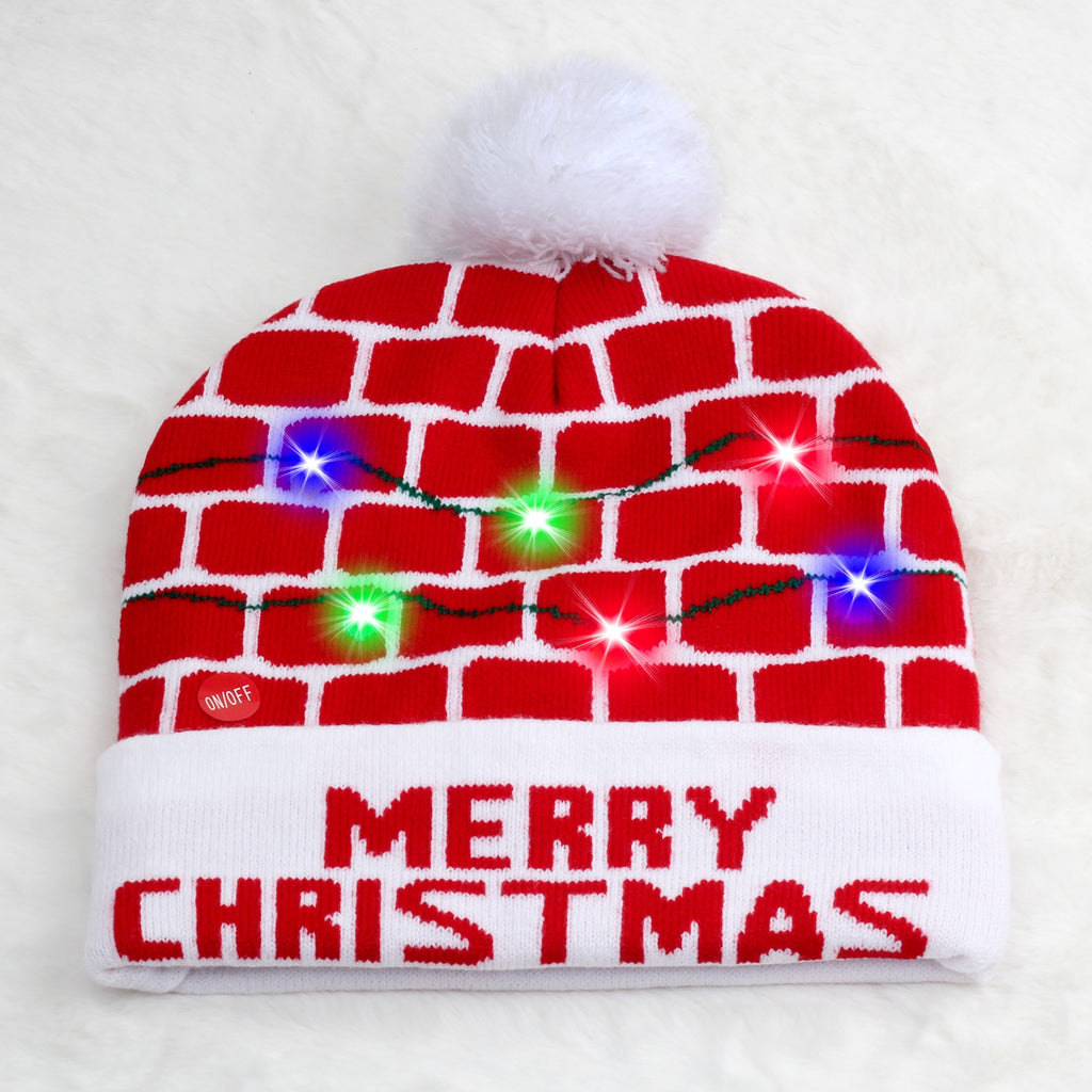 Bonnet Tricoté LED De Noël Pour Adultes Et Enfants Accessoire Festif Lumineux Chaud 100 Pour Cent Acrylique Doux by LSDLBoutique.ch