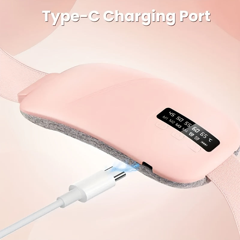 Abdominal massager, USB rechargeable LED display, 5-level adjustable heating belt, portable heating massage belt, suitable for Women's menstrual period heating massage belt, perfect home work pink gift for women by LSDLBoutique.ch