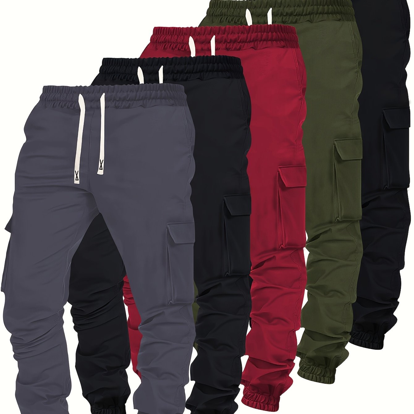 Lot de 5 Pantalons Cargo Homme Multi Poches Confort et Style Décontracté pour Sorties Activités Actives et Détente by LSDLBoutique