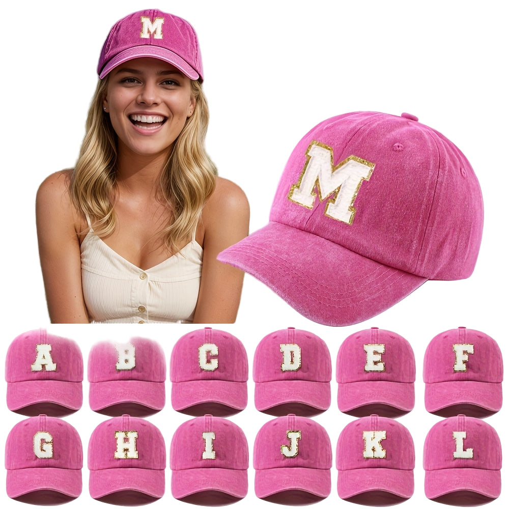 Casquette Vintage Alphabet A Z Rose Dorée Style Y2K Signée LSDLBoutique Pour Chaque Lettre by LSDLBoutique.ch