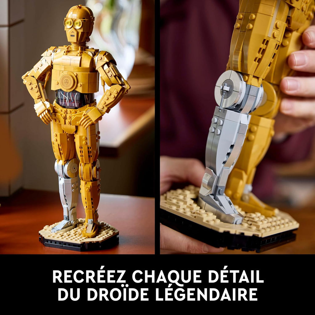 LEGO Star Wars 75398 C-3PO - Figurine Collector - Maquette à Construire & Exposer pour Adulte - Présentoir, Plaque Descriptive & Minifigurine - Idée de Cadeau pour Fan, Homme ou Femme
