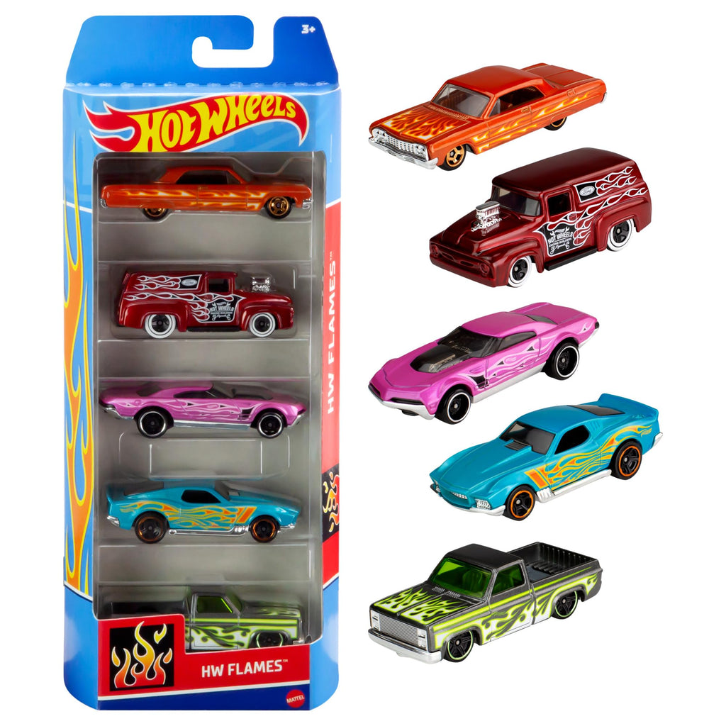 Hot Wheels Lot De 5 Voitures, Courses Extrêmes, Véhicules Jouets À L'Échelle 1:64 avec Détails Et Décors Réalistes, Voitures De Collection, Jouet pour Enfant de 3 Ans et Plus, 1806