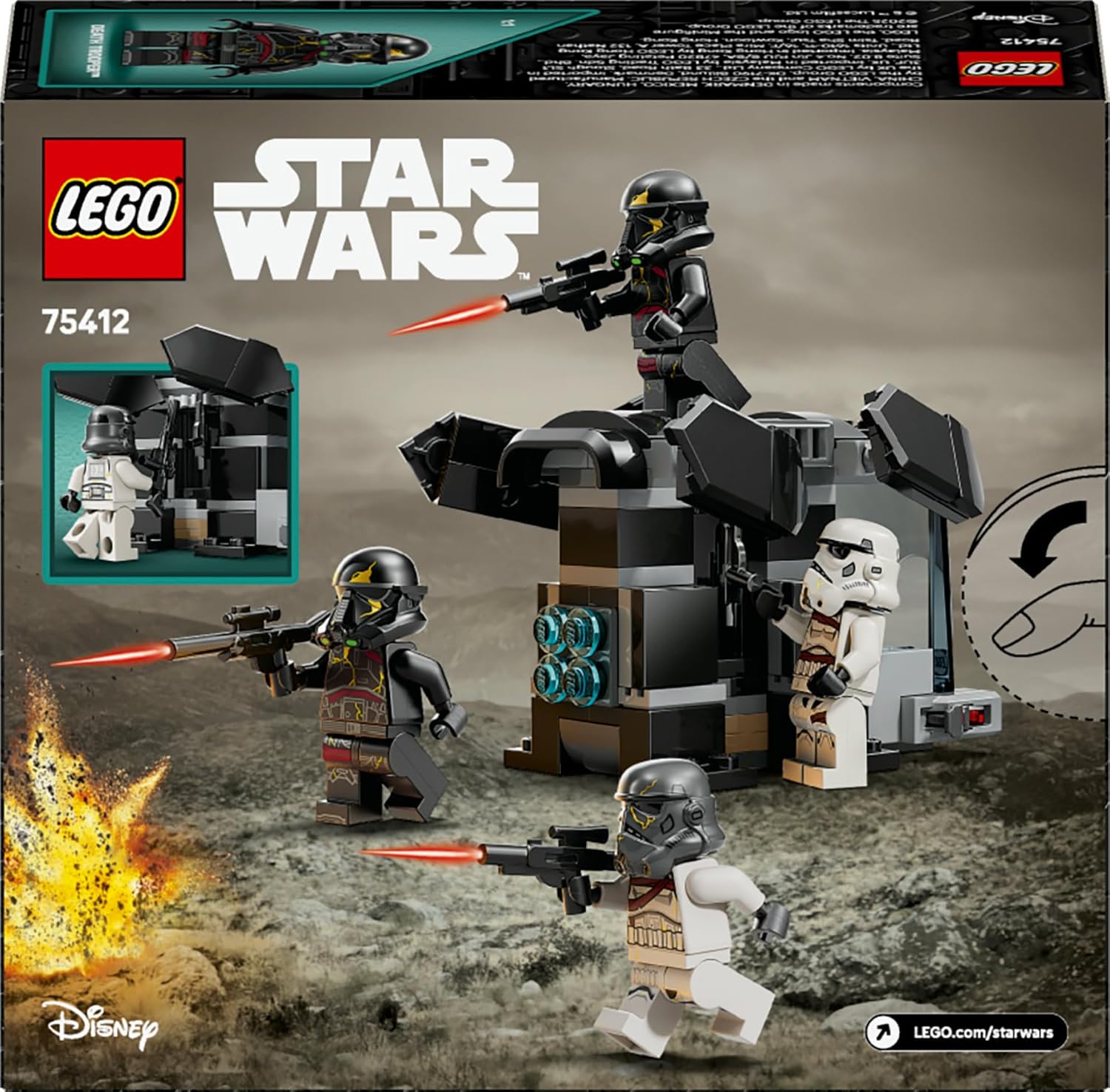 LEGO Star Wars 75412 Ahsoka Pack de Combat Death Troopers Contre Night Troopers - Jeu de Construction avec Transporteur & 4 Minifigurines avec Blasters - Cadeau Collector pour Garçon dès 6 Ans & Fans
