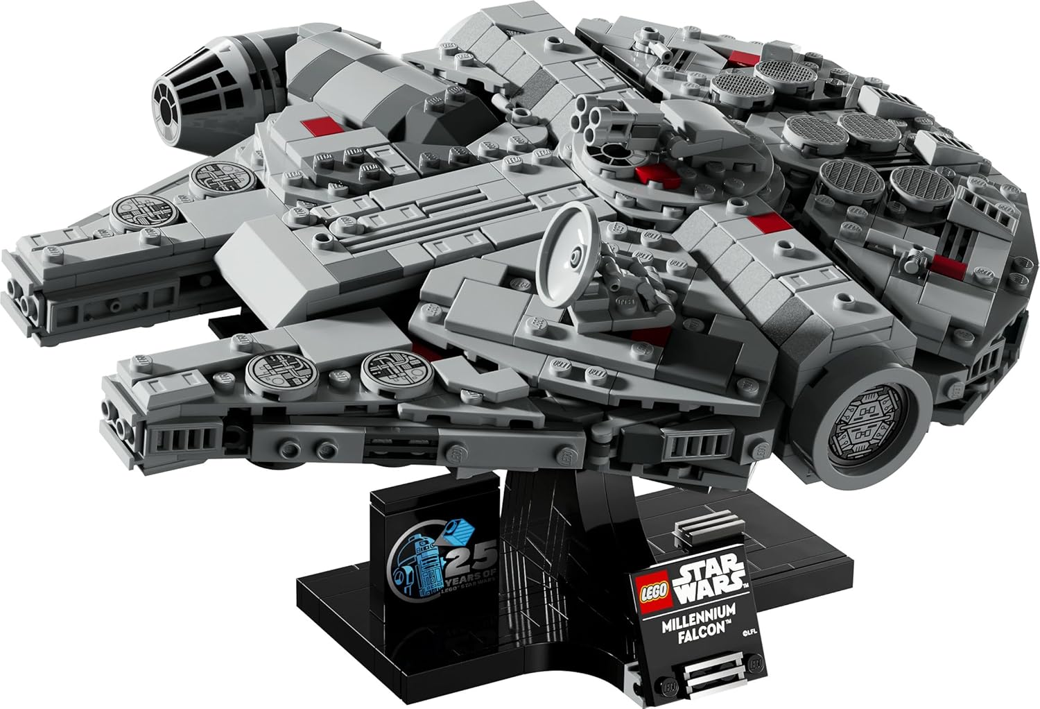 LEGO Star Wars 75375 Millennium Falcon - Set de Construction de Vaisseau Spatial Collector pour Adulte - Présentoir & Plaque Descriptive pour Déco de Bureau - Cadeau pour Fans de Un Nouvel Espoir