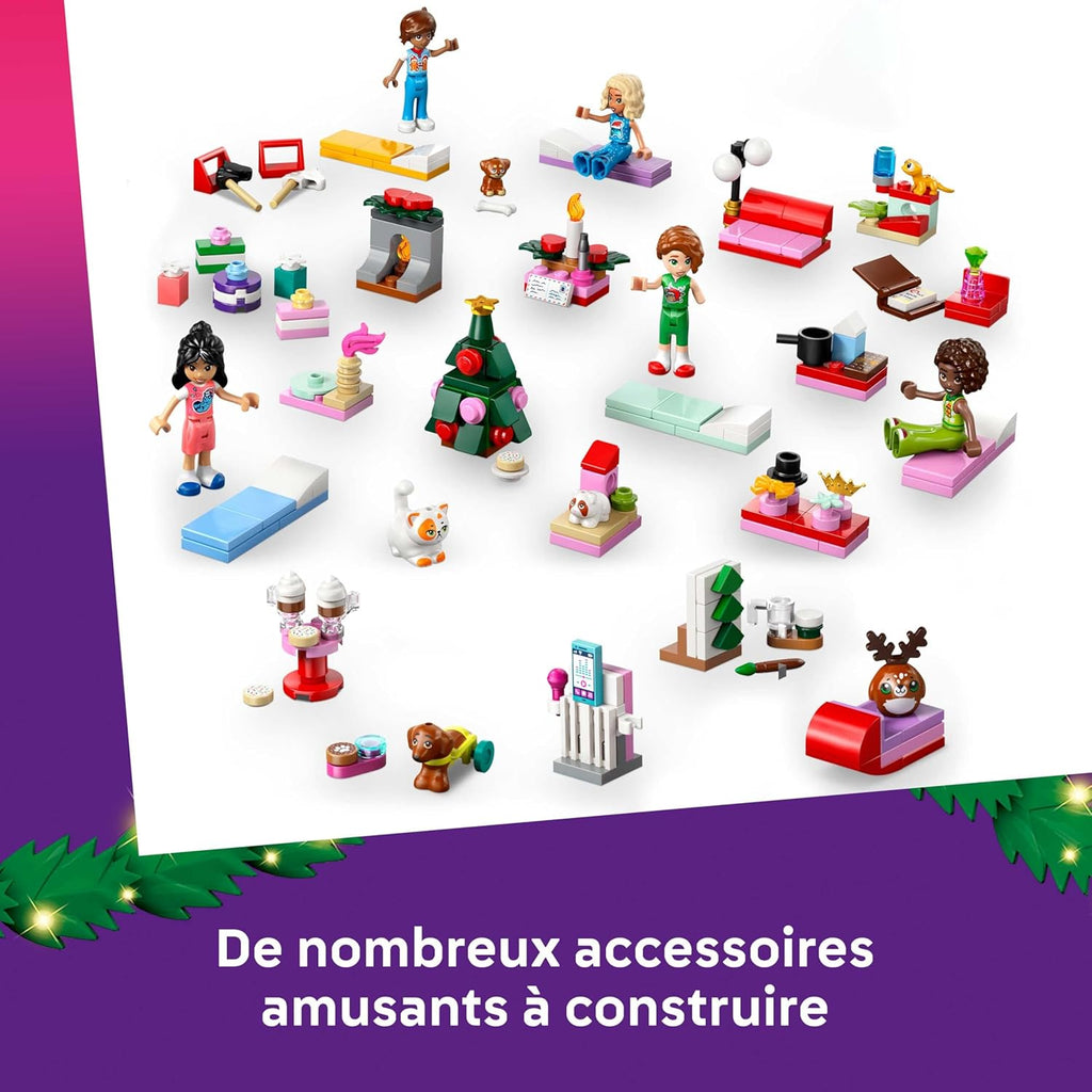 LEGO Friends Le Calendrier de l’Avent 2025 - Jouets pour Fille dès 6 Ans - Compte à Rebours Avant Noël avec 24 Surprises Dont 5 Mini-Poupées, 5 Figurines d'animaux & Accessoires Adorables 42668