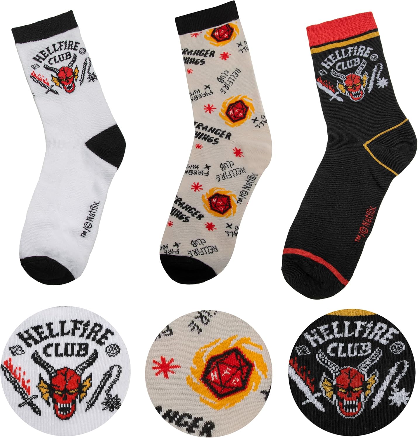 Cinereplicas Stranger Things - Set de 3 paires de chaussettes - Licence Officielle