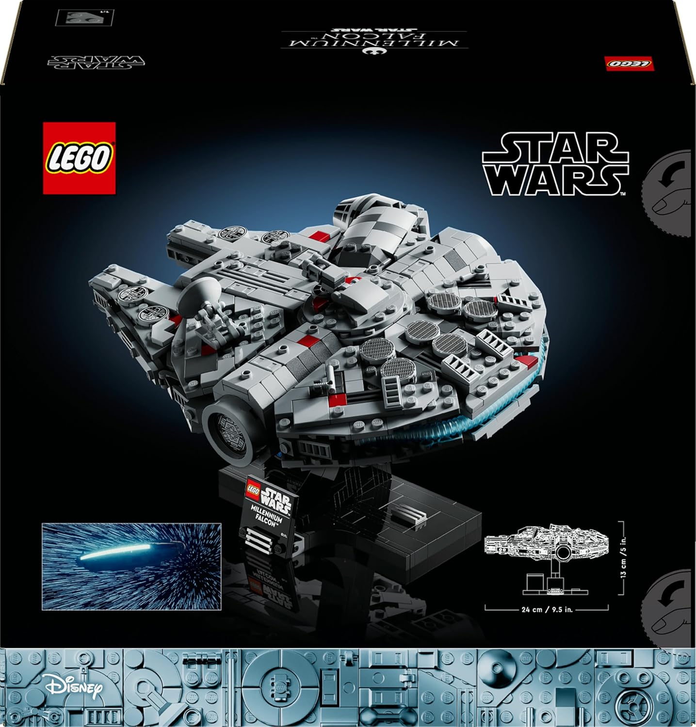LEGO Star Wars 75375 Millennium Falcon - Set de Construction de Vaisseau Spatial Collector pour Adulte - Présentoir & Plaque Descriptive pour Déco de Bureau - Cadeau pour Fans de Un Nouvel Espoir
