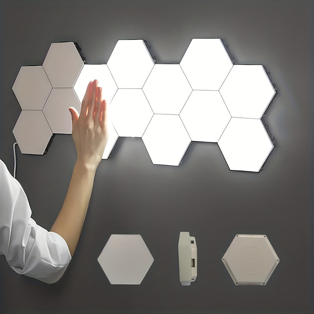 Kit 6 Lampes LED Murales Hexagonales – Tactiles & Modulables by LSDLBoutique.ch