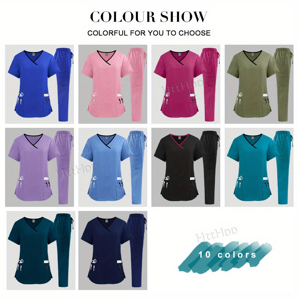 CareFit – Tunique Médicale Femme Col V & Pantalon, Séchage Rapide by LSDLBoutique.ch