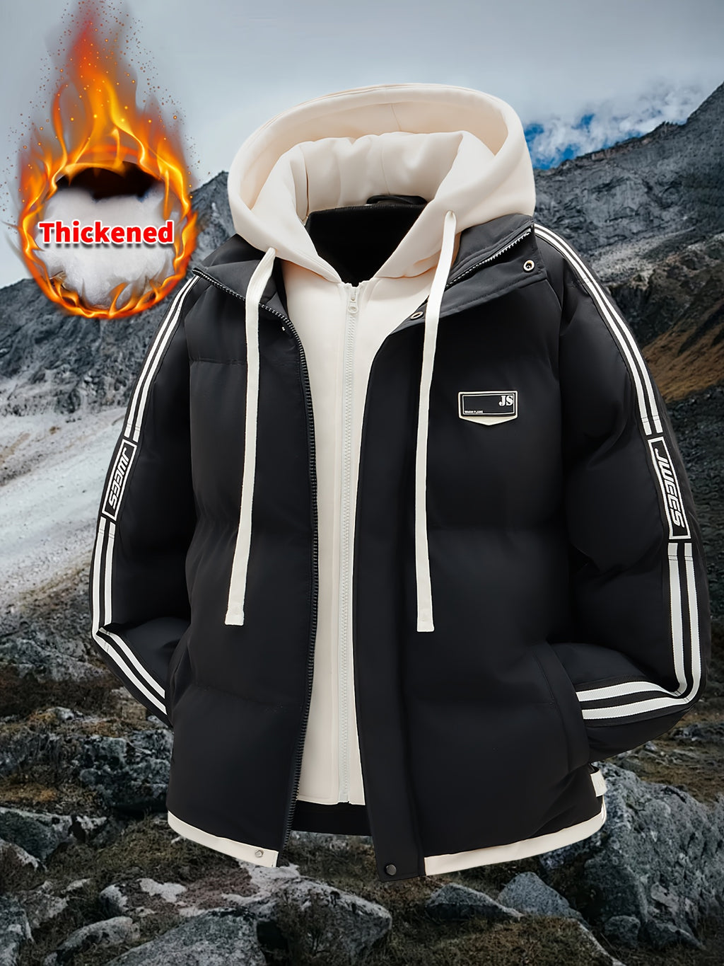 Manteau D’Hiver Capuche Pour Homme Fermeture Éclair Ultra Chaud Et Confortable Polyvalent by LSDLBoutique.ch