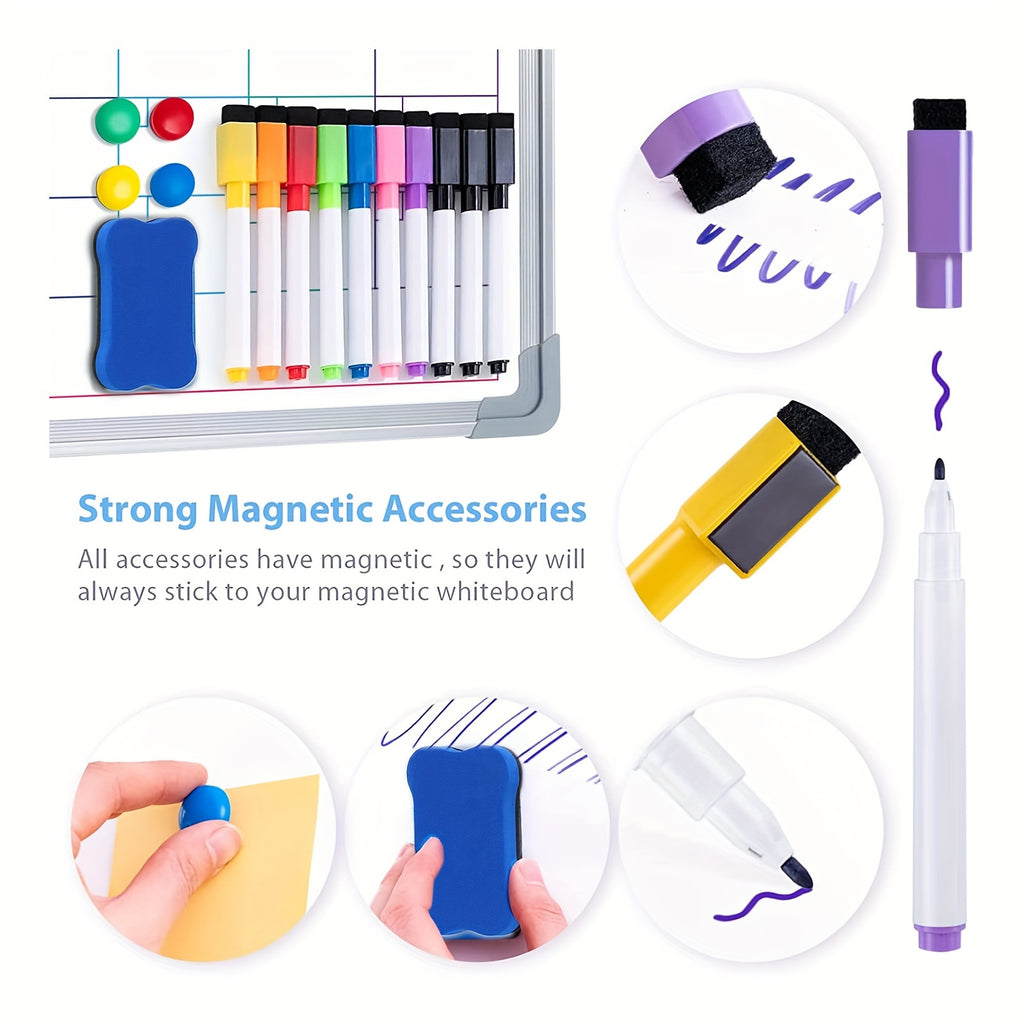 Tableau Calendrier Mensuel Effaçable Double Face Portable et Léger 40x30 cm pour Bureau et Maison by LSDLBoutique