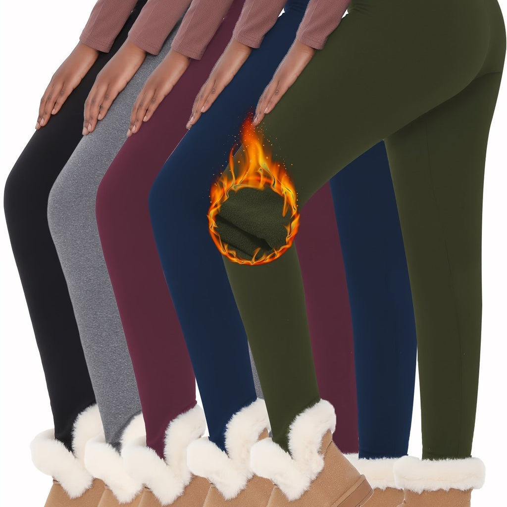 Lot De 5 Leggings Thermiques Femme Taille Haute Doux Et Chauds Pour Hiver Avec Doublure Polaire Pour Yoga Sport Quotidien by LSDLBoutique.ch